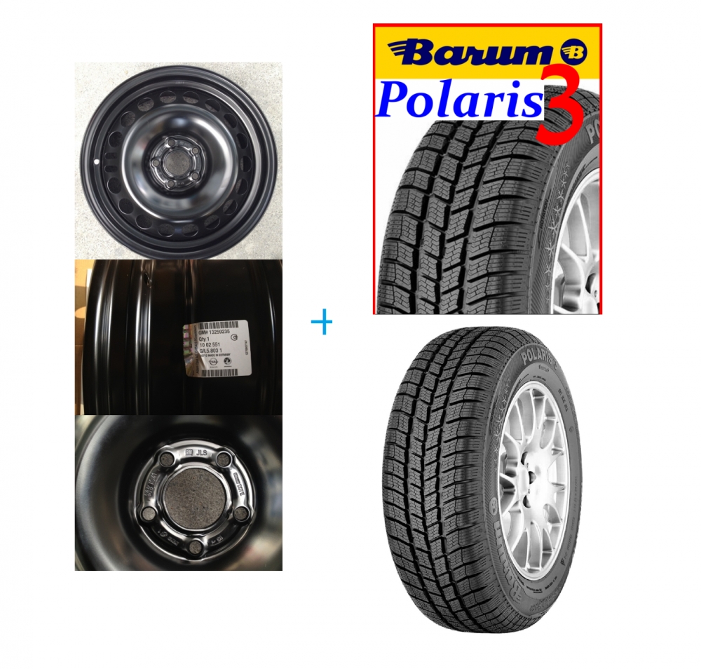Kit janta si anvelopa Barum Polaris 3 205/60 R16 Opel Astra J diesel 5x115 DOT 2018